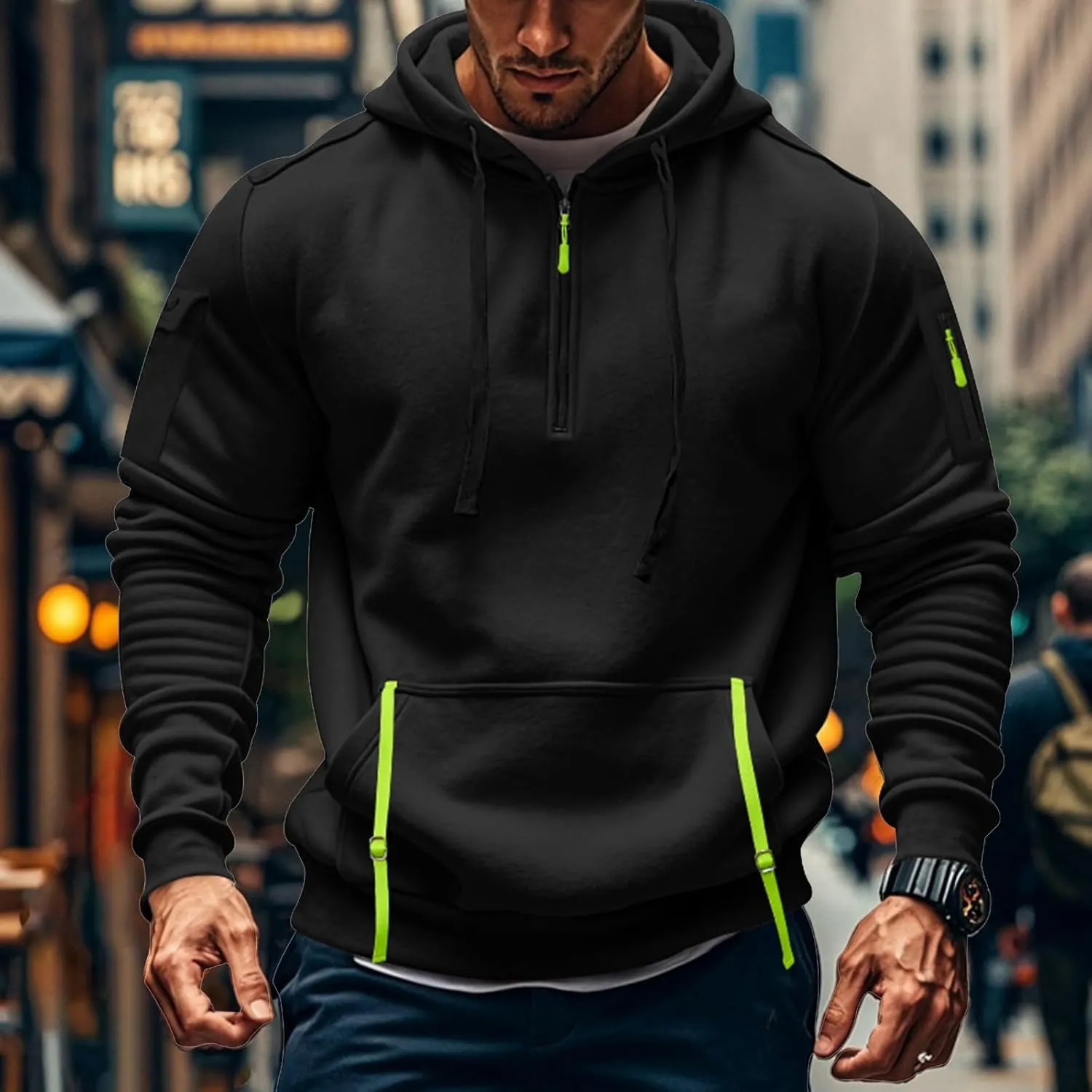 Mens Zip Up Hoodies With Pocket Casual Fashion Long Sleeve Graphic Oversized Pullover Sweatshirts