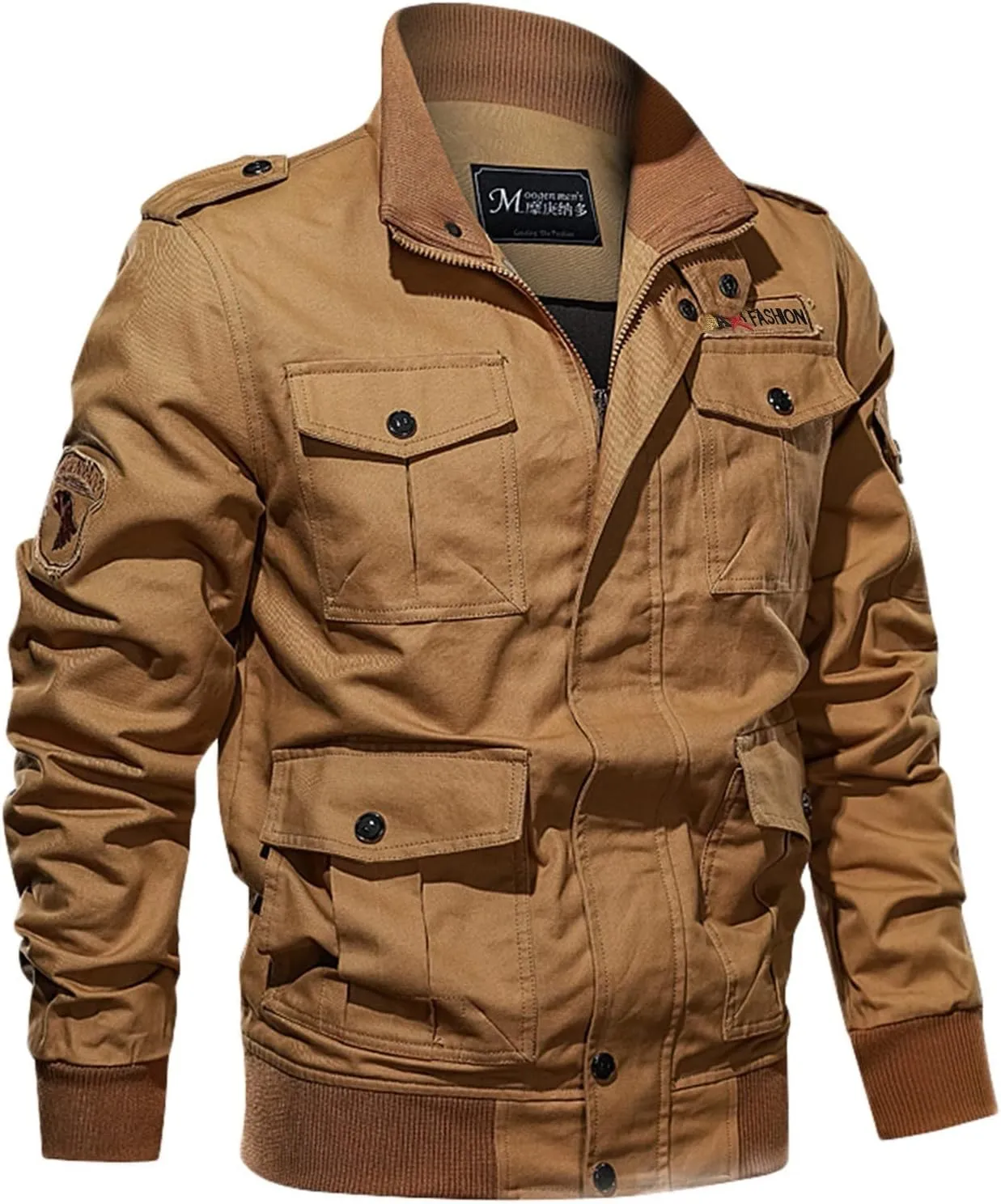 Military Jacket for Men Big and Tall Tactical Jacket with Multi Pockets Stand Collar Coats Cargo Bomber Working Jacket
