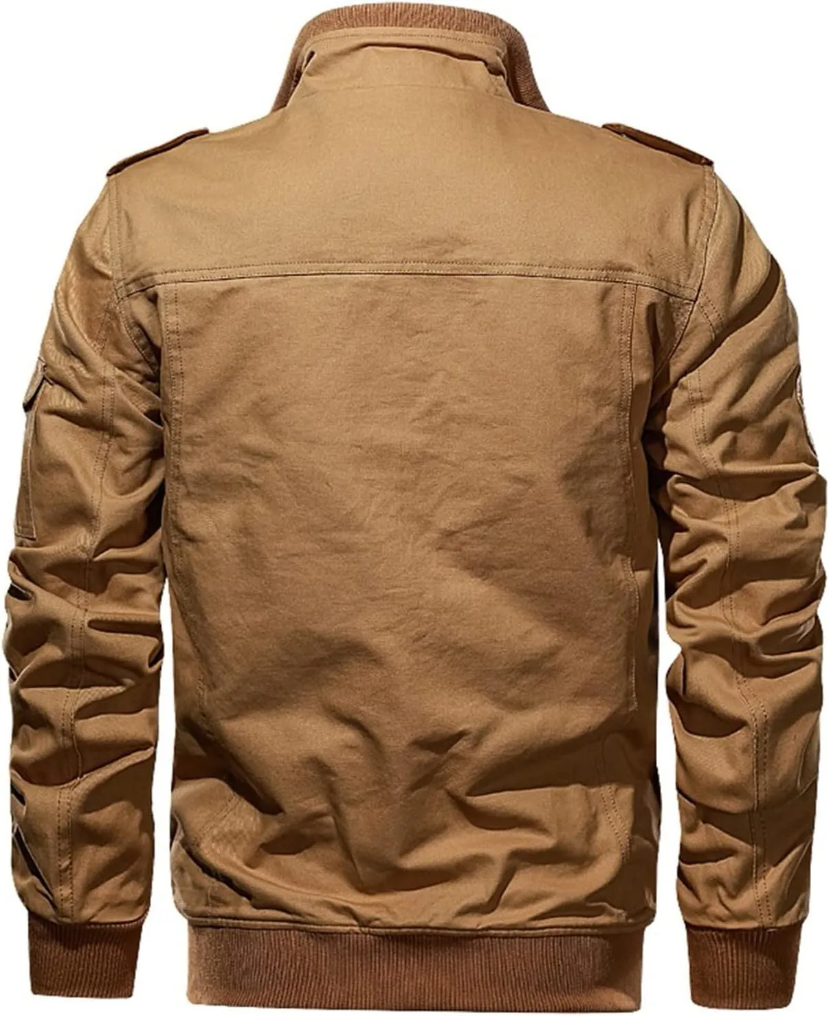Military Jacket for Men Big and Tall Tactical Jacket with Multi Pockets Stand Collar Coats Cargo Bomber Working Jacket