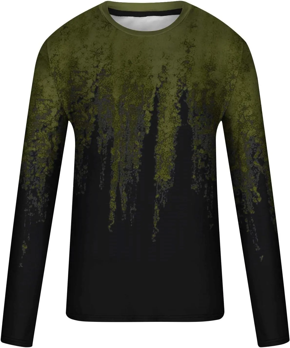 Muscularfit Mens Long Sleeve Shirts Casual Gradient Color Loose Pullover Graphic Tee Shirts Fall Fashion Athletic Sweatshirts