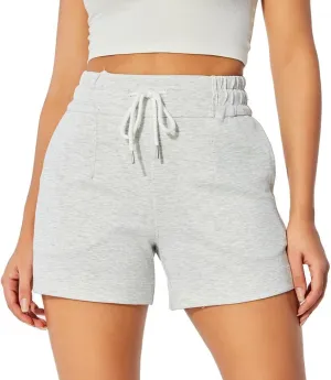 NIMENJOJA Womens High Waisted Sweat Shorts Drawstring Workout Lounge Shorts for Athletic Gym with Pockets