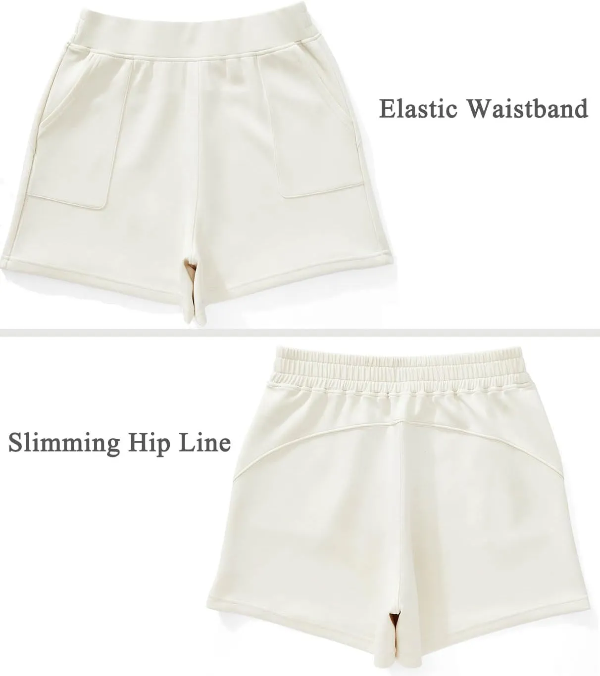 OMKAGI Athletic Sweat Shorts Women High Waisted Summer Lounge Shorts with Pockets