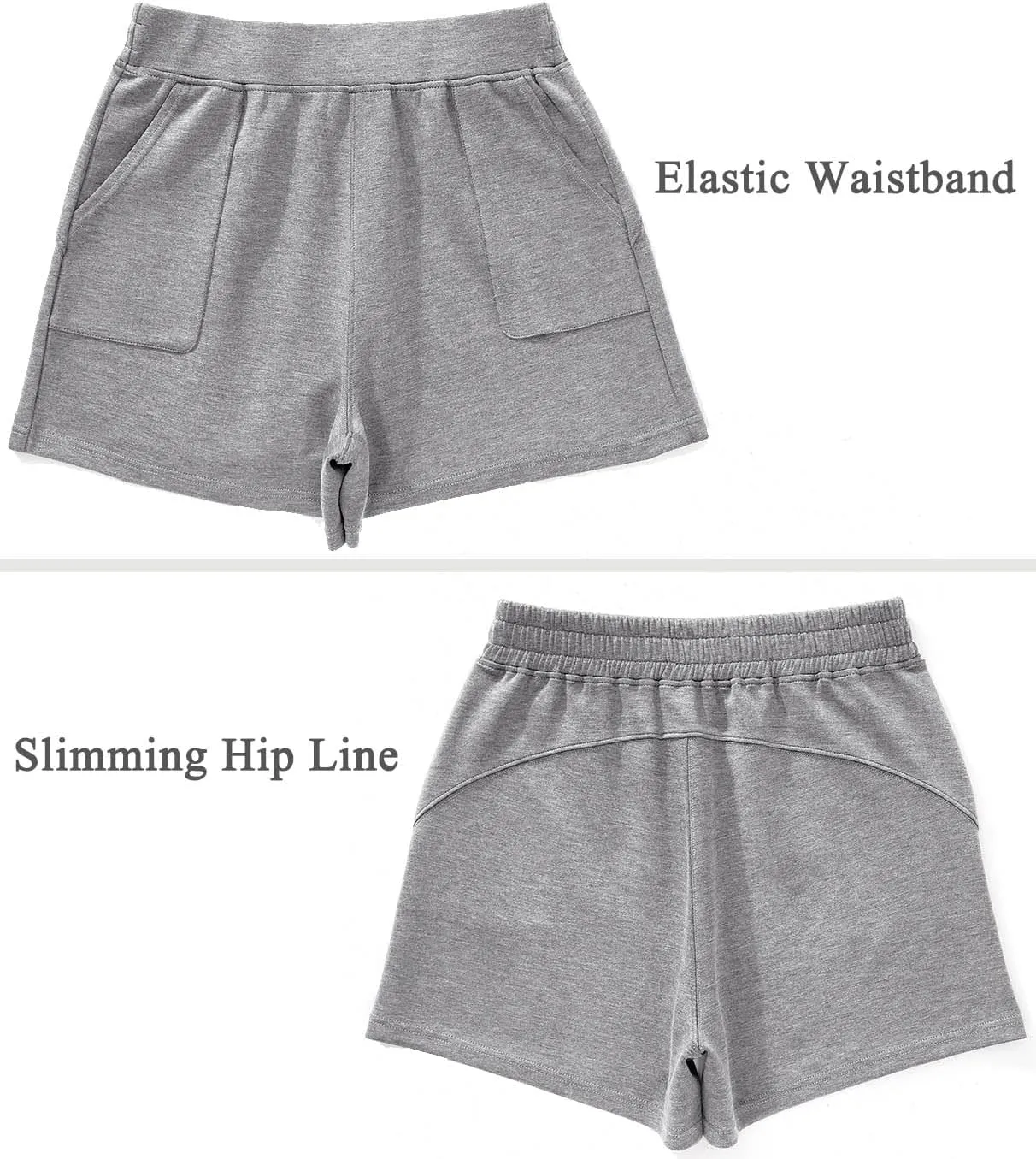 OMKAGI Athletic Sweat Shorts Women High Waisted Summer Lounge Shorts with Pockets