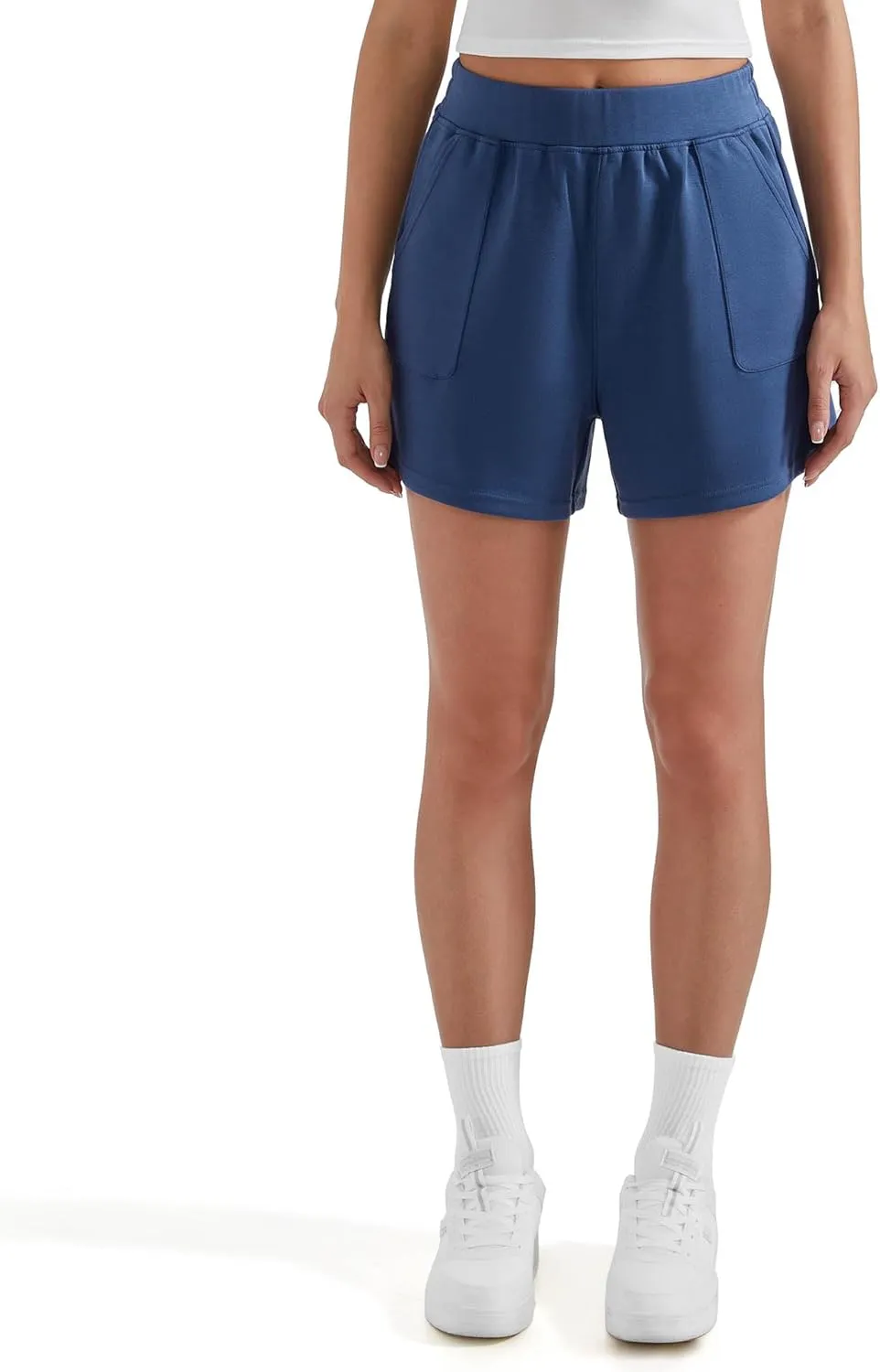 OMKAGI Athletic Sweat Shorts Women High Waisted Summer Lounge Shorts with Pockets