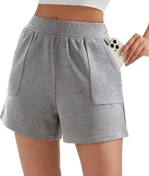 OMKAGI Athletic Sweat Shorts Women High Waisted Summer Lounge Shorts with Pockets
