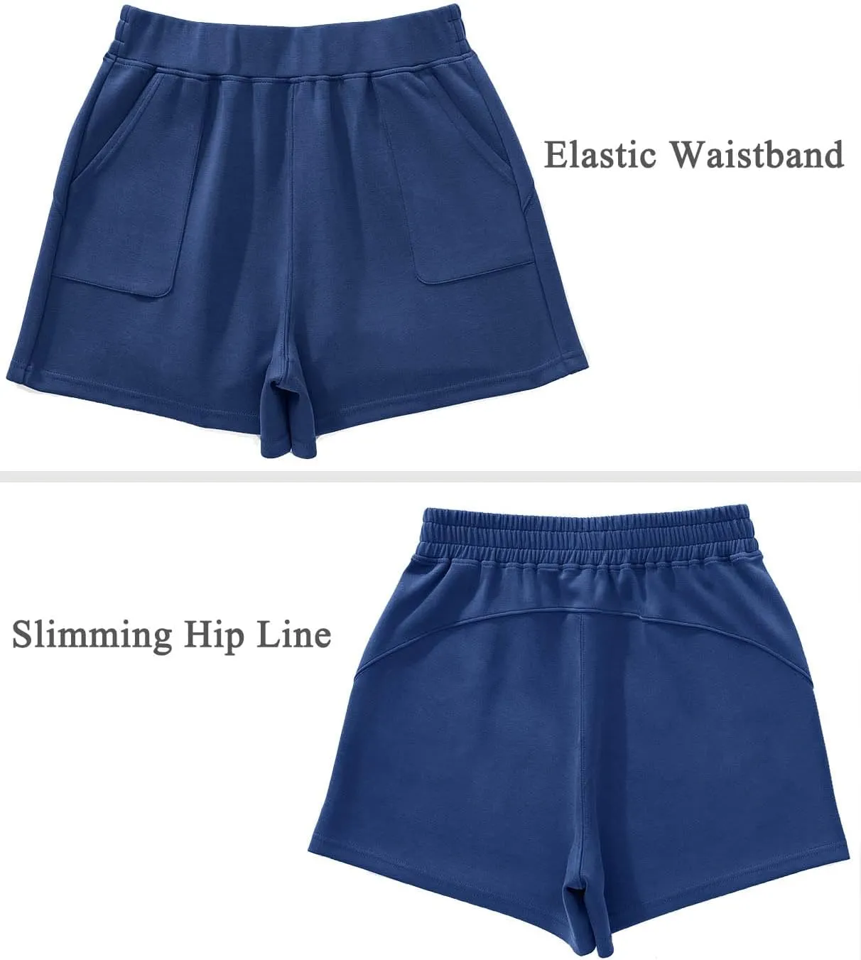 OMKAGI Athletic Sweat Shorts Women High Waisted Summer Lounge Shorts with Pockets