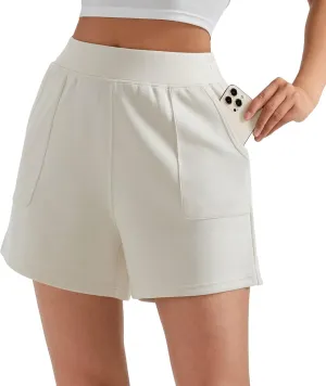 OMKAGI Athletic Sweat Shorts Women High Waisted Summer Lounge Shorts with Pockets