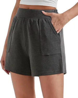 OMKAGI Athletic Sweat Shorts Women High Waisted Summer Lounge Shorts with Pockets