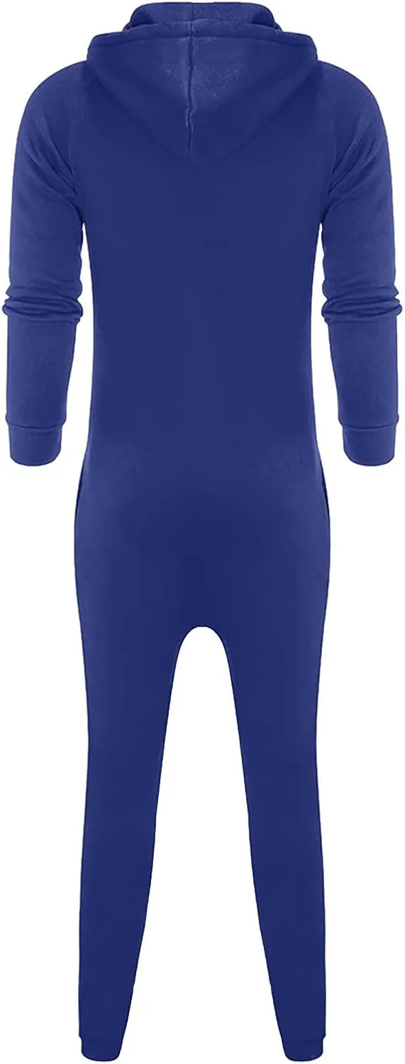 One Piece Hoodie for Men Zip Up Hooded Onesies Fall Winter Casual Workout Playsuit Rompers Mens Big and Tall Coverall