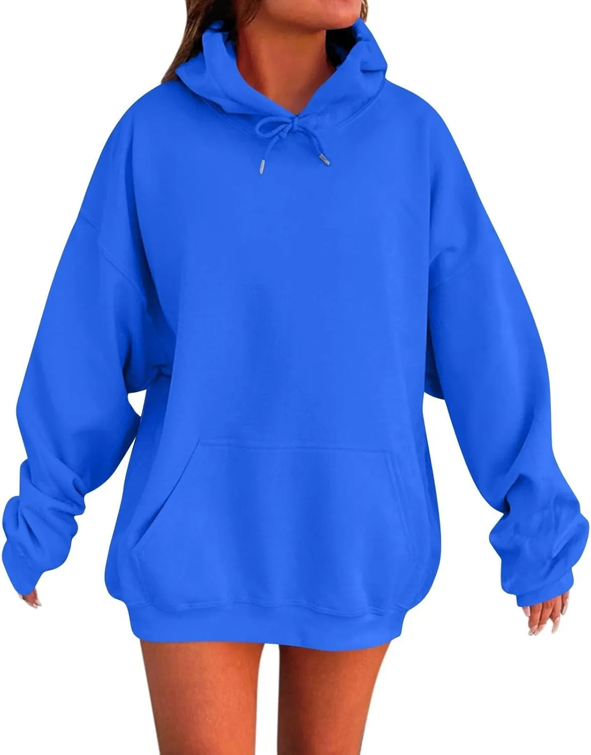 Oversized Hoodies for Women Winter Cute Drawstring Sweatshirts Pullover 2024 Fashion Solid Tops Trendy Casual Outfits