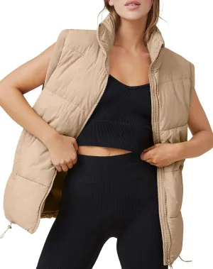 Oversized Long Puffer Vest Women Winter Sleeveless Lightweight Puffy Vests Puffer Jacket Coats Outerwear Down Vest