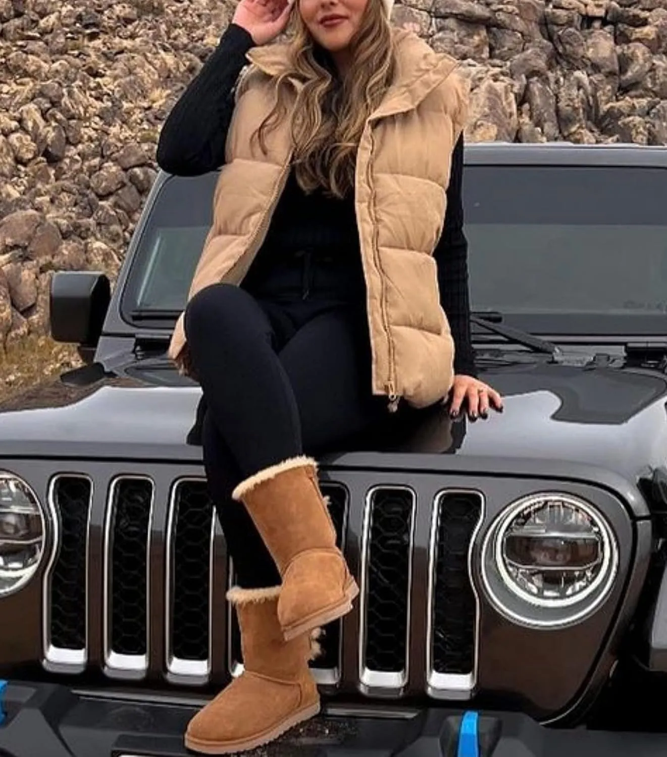 Oversized Long Puffer Vest Women Winter Sleeveless Lightweight Puffy Vests Puffer Jacket Coats Outerwear Down Vest