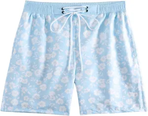 OYOANGLE Men's Floral Print Shorts Running Athletic Sport Shorts Quick Dry Summer Beach Shorts