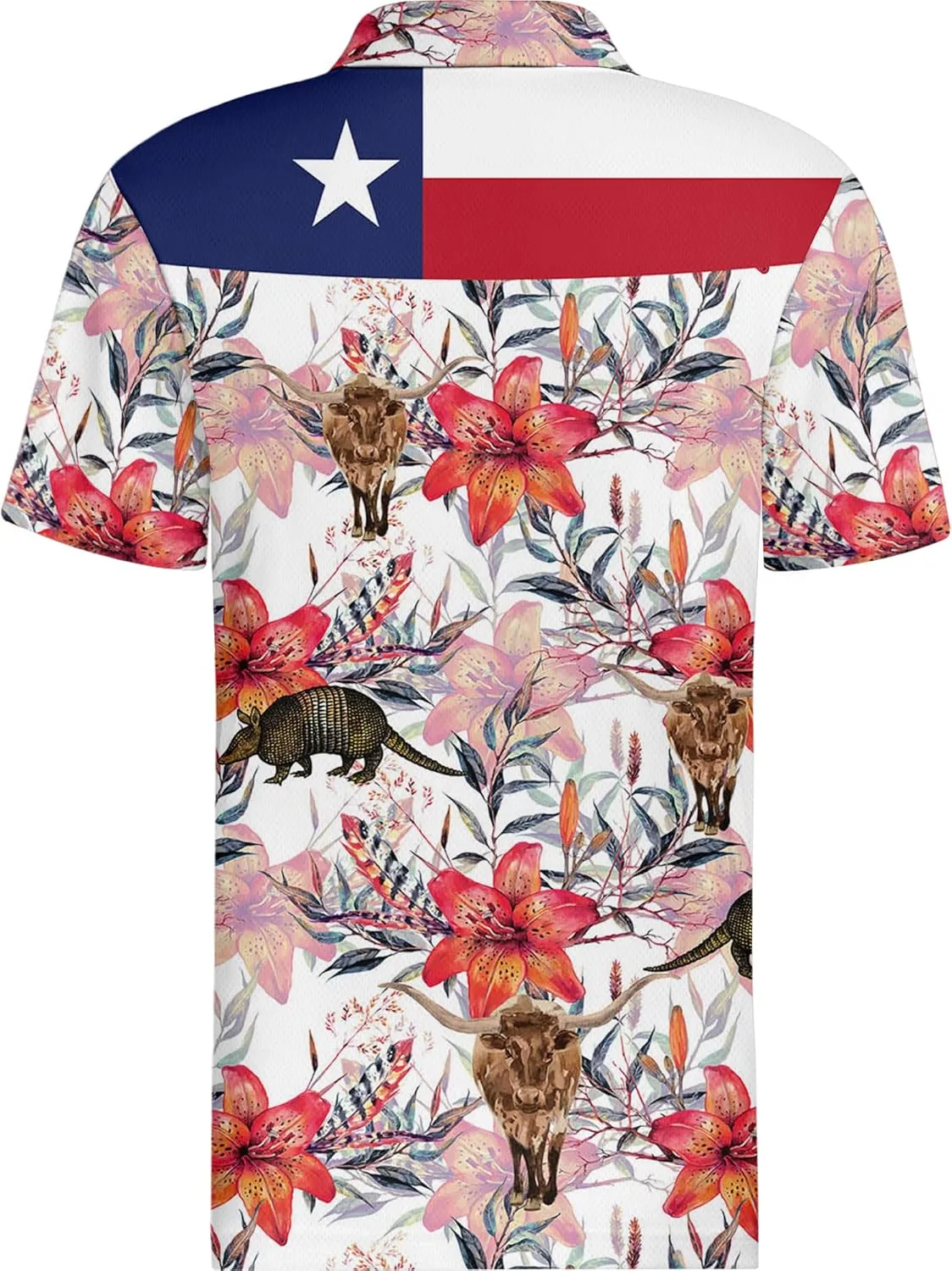 PAGYMO Golf Shirts for Men Crazy Funny Hawaiian Print Mens Polo Shirt