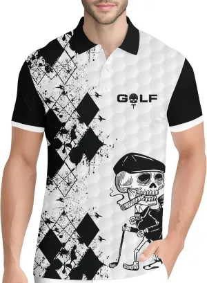 PAGYMO Golf Shirts for Men Crazy Hawaiian Print Funny Mens Polo Shirt
