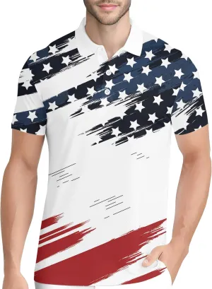 PAGYMO Golf Shirts for Men Hawaiian Crazy Funny Print Mens Polo Shirt