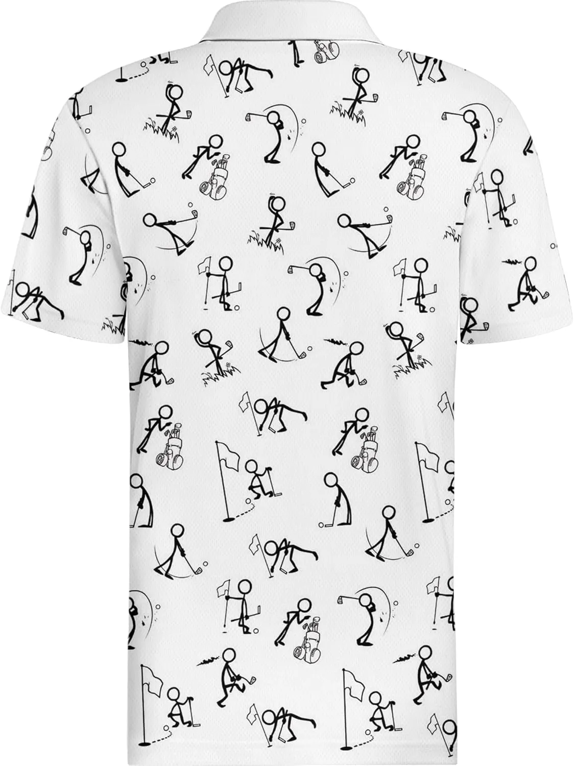 PAGYMO Golf Shirts for Men Hawaiian Crazy Funny Print Mens Polo Shirt