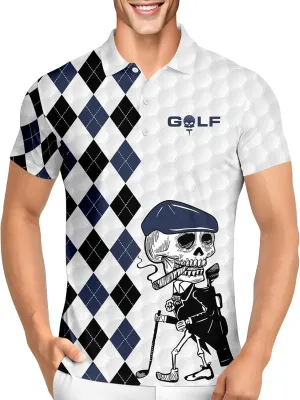 PAGYMO Golf Shirts for Men Hawaiian Crazy Funny Print Mens Polo Shirt