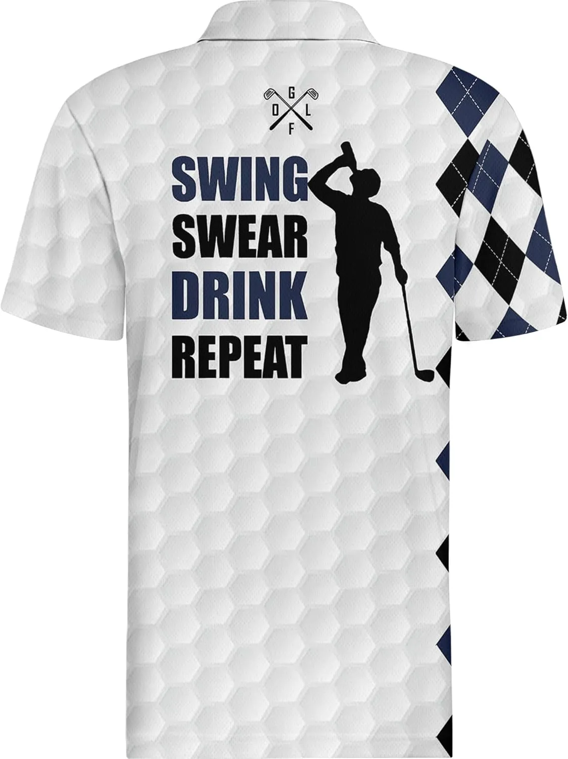 PAGYMO Golf Shirts for Men Hawaiian Crazy Funny Print Mens Polo Shirt