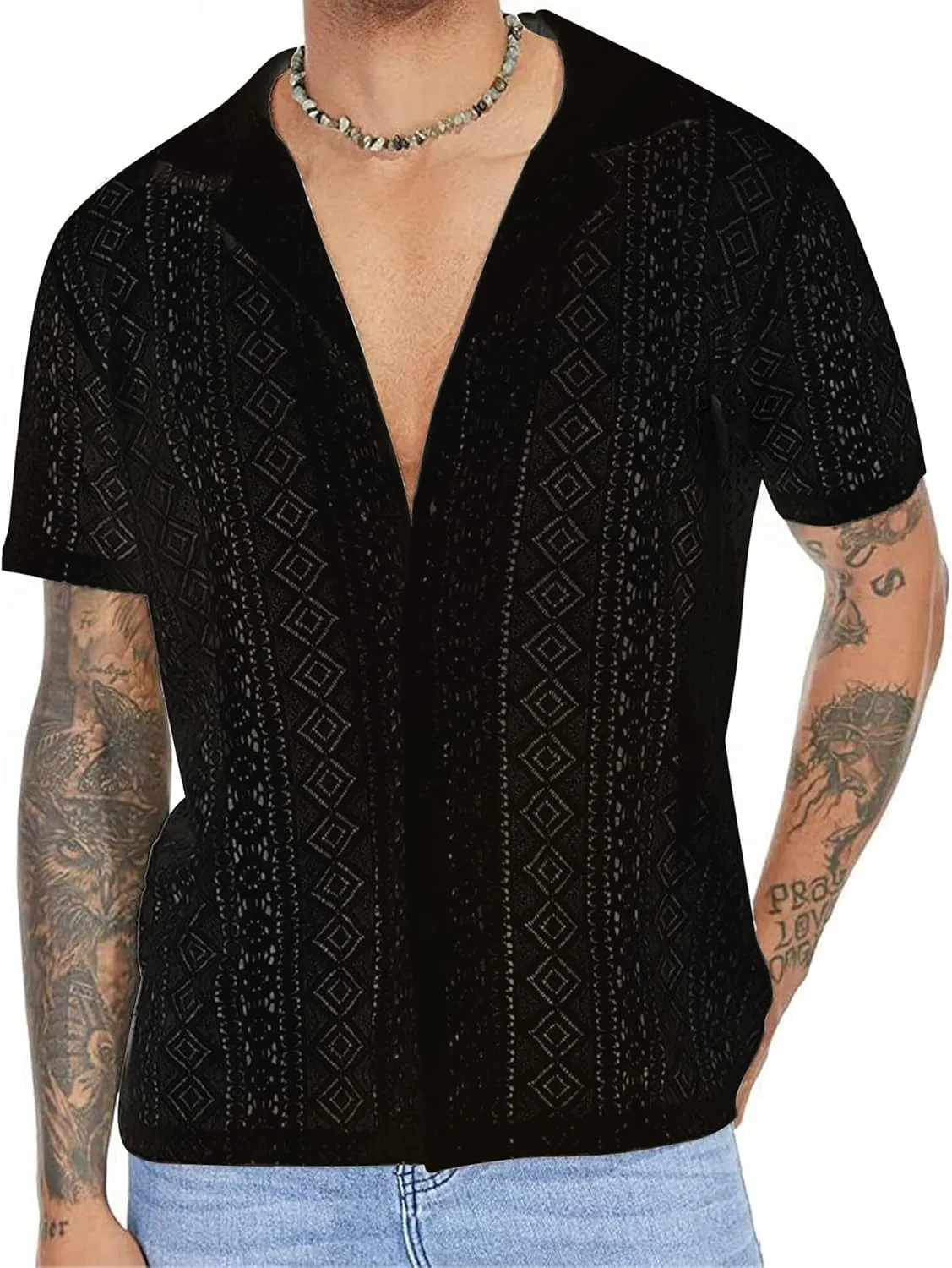 Panegy Men's Sheer Mesh See Through Tshirt Workout Gym Muscle Shirts Party Club Rave Disco Tank Top Tee
