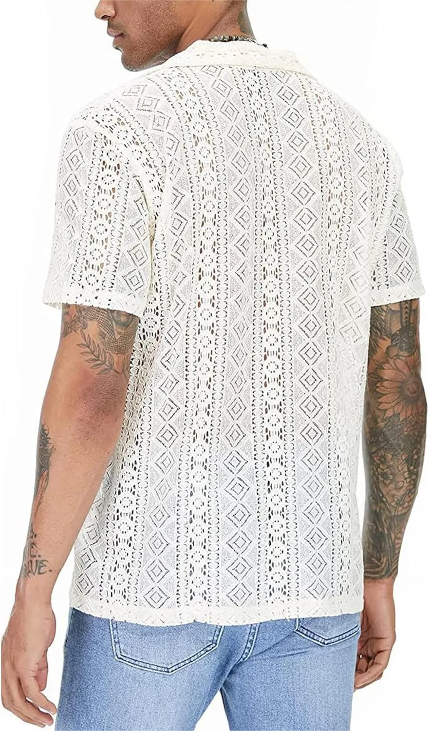 Panegy Men's Sheer Mesh See Through Tshirt Workout Gym Muscle Shirts Party Club Rave Disco Tank Top Tee