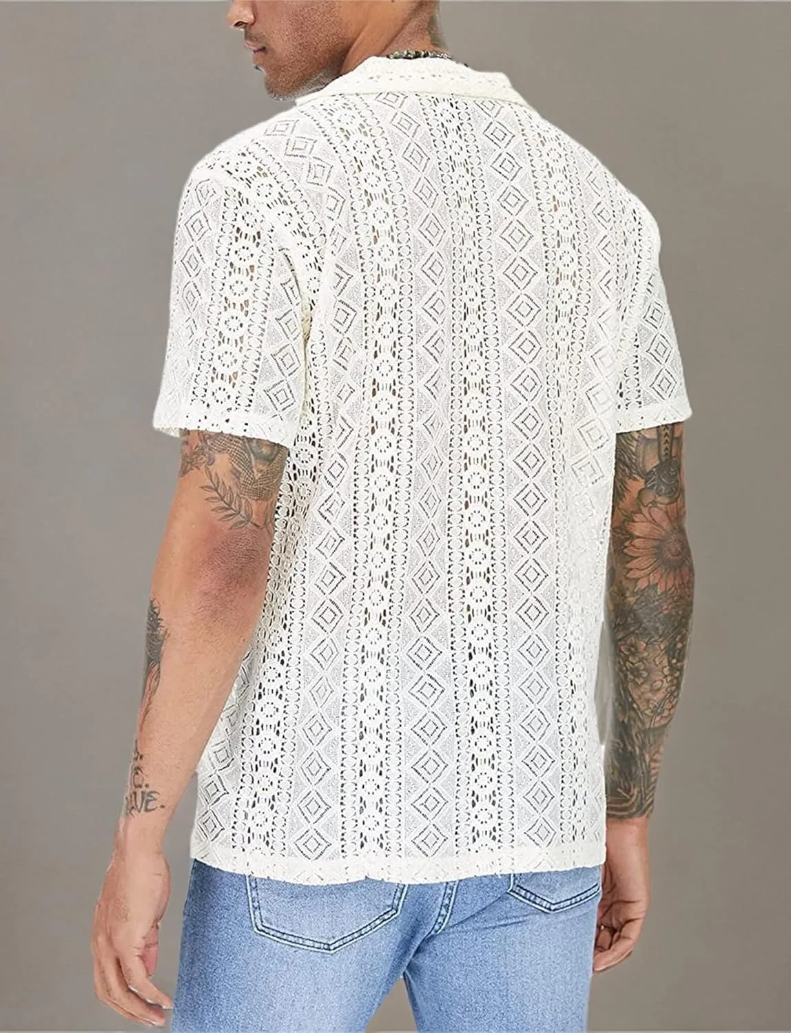 Panegy Men's Sheer Mesh See Through Tshirt Workout Gym Muscle Shirts Party Club Rave Disco Tank Top Tee