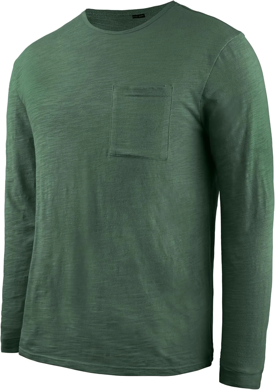 PrettyGuide Men's Cotton Long Sleeve Shirts Undershirt Lightweight Casual Crewneck Pocket T-Shirt
