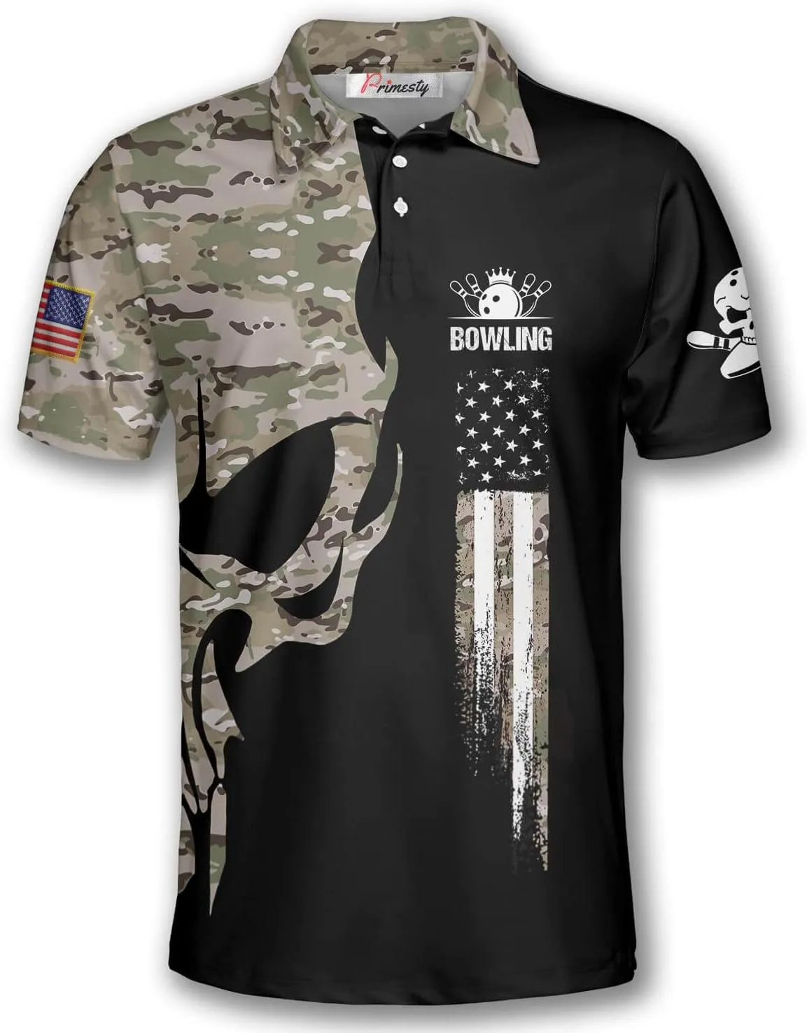 PRIMESTY Bowling Shirts for Men, Short-Sleeve Bowling Jerseys for Team, Bowling Men's Polo Shirts