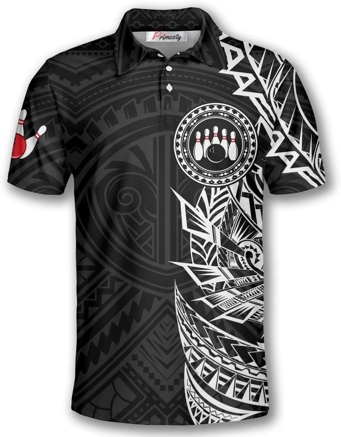 PRIMESTY Bowling Shirts for Men, Short-Sleeve Bowling Jerseys for Team, Bowling Men's Polo Shirts