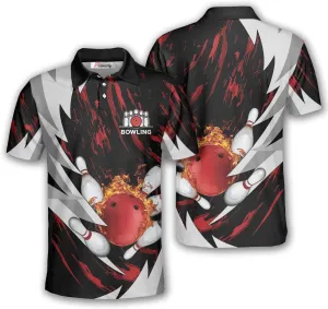 PRIMESTY Bowling Shirts Gift for Bowling Lover, Bowling Shirt for Men Women Polo Team 3D Unisex Jersey Short Sleeve Funny