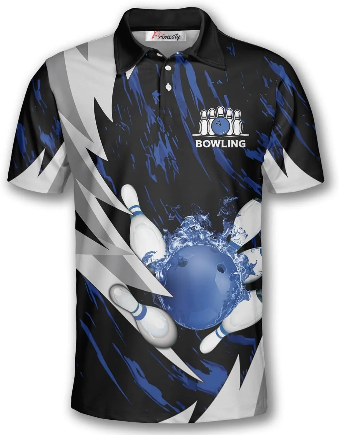 PRIMESTY Bowling Shirts Gift for Bowling Lover, Bowling Shirt for Men Women Polo Team 3D Unisex Jersey Short Sleeve Funny
