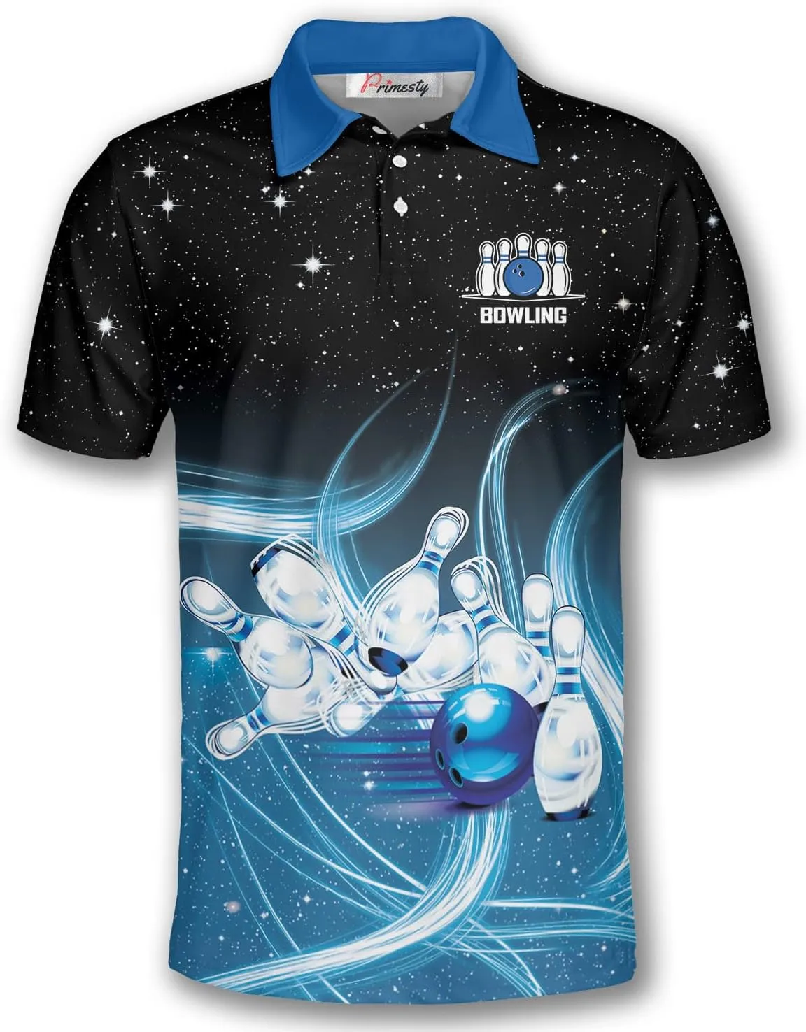 PRIMESTY Bowling Shirts Gift for Bowling Lover, Bowling Shirt for Men Women Polo Team 3D Unisex Jersey Short Sleeve Funny