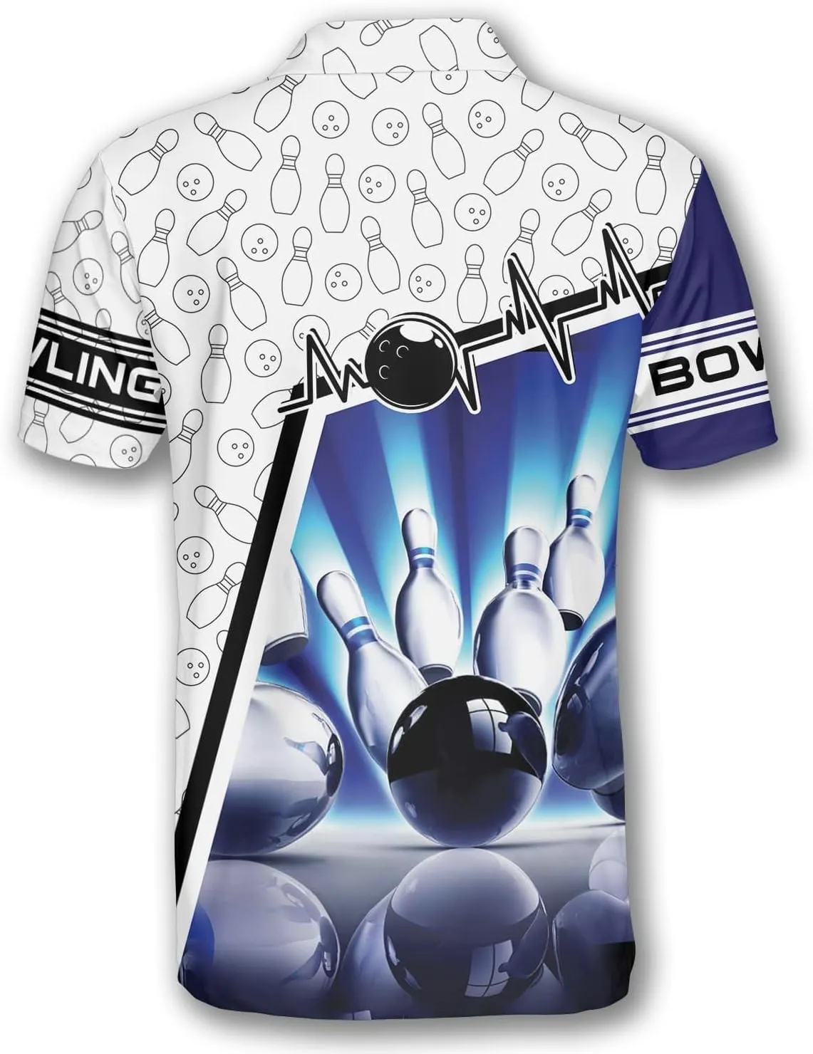 PRIMESTY Bowling Shirts Gift for Bowling Lover, Bowling Shirt for Men Women Polo Team 3D Unisex Jersey Short Sleeve Funny
