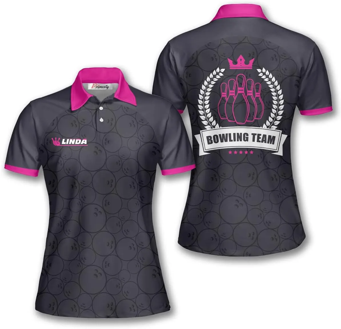 PRIMESTY Custom Bowling Shirts for Women- Short-Sleeve Bowling Shirts for Girls- Personalized Bowling Jerseys