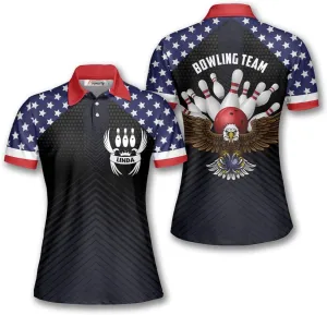 PRIMESTY Custom Bowling Shirts for Women- Short-Sleeve Bowling Shirts for Girls- Personalized Bowling Jerseys