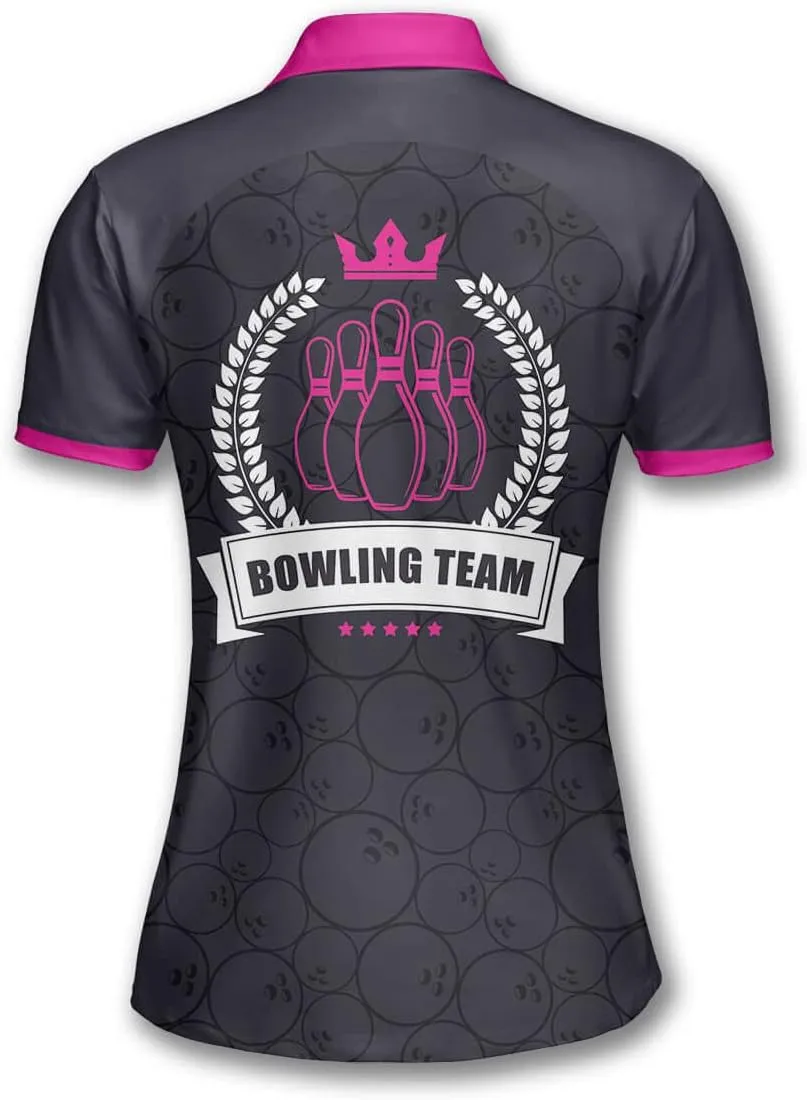 PRIMESTY Custom Bowling Shirts for Women- Short-Sleeve Bowling Shirts for Girls- Personalized Bowling Jerseys
