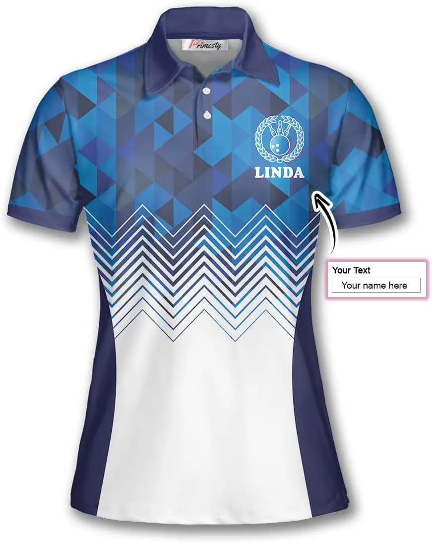 PRIMESTY Custom Bowling Shirts for Women- Short-Sleeve Bowling Shirts for Girls- Personalized Bowling Jerseys