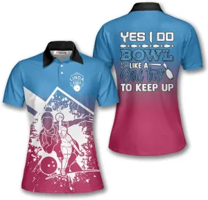 PRIMESTY Custom Bowling Shirts for Women- Short-Sleeve Bowling Shirts for Girls- Personalized Bowling Jerseys
