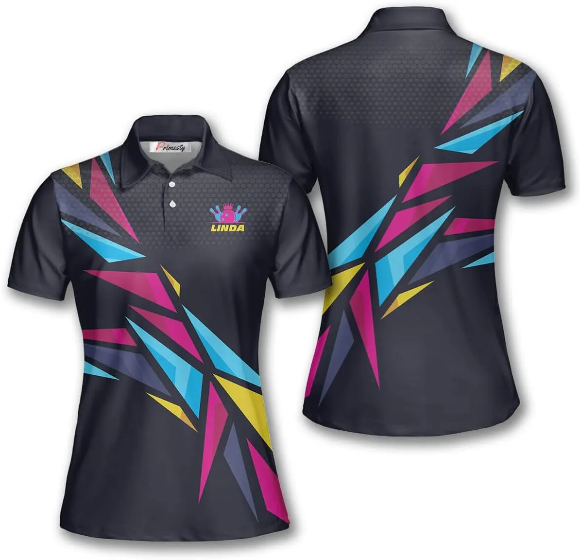 PRIMESTY Custom Bowling Shirts for Women- Short-Sleeve Bowling Shirts for Girls- Personalized Bowling Jerseys