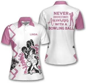 PRIMESTY Custom Bowling Shirts for Women- Short-Sleeve Bowling Shirts for Girls- Personalized Bowling Jerseys