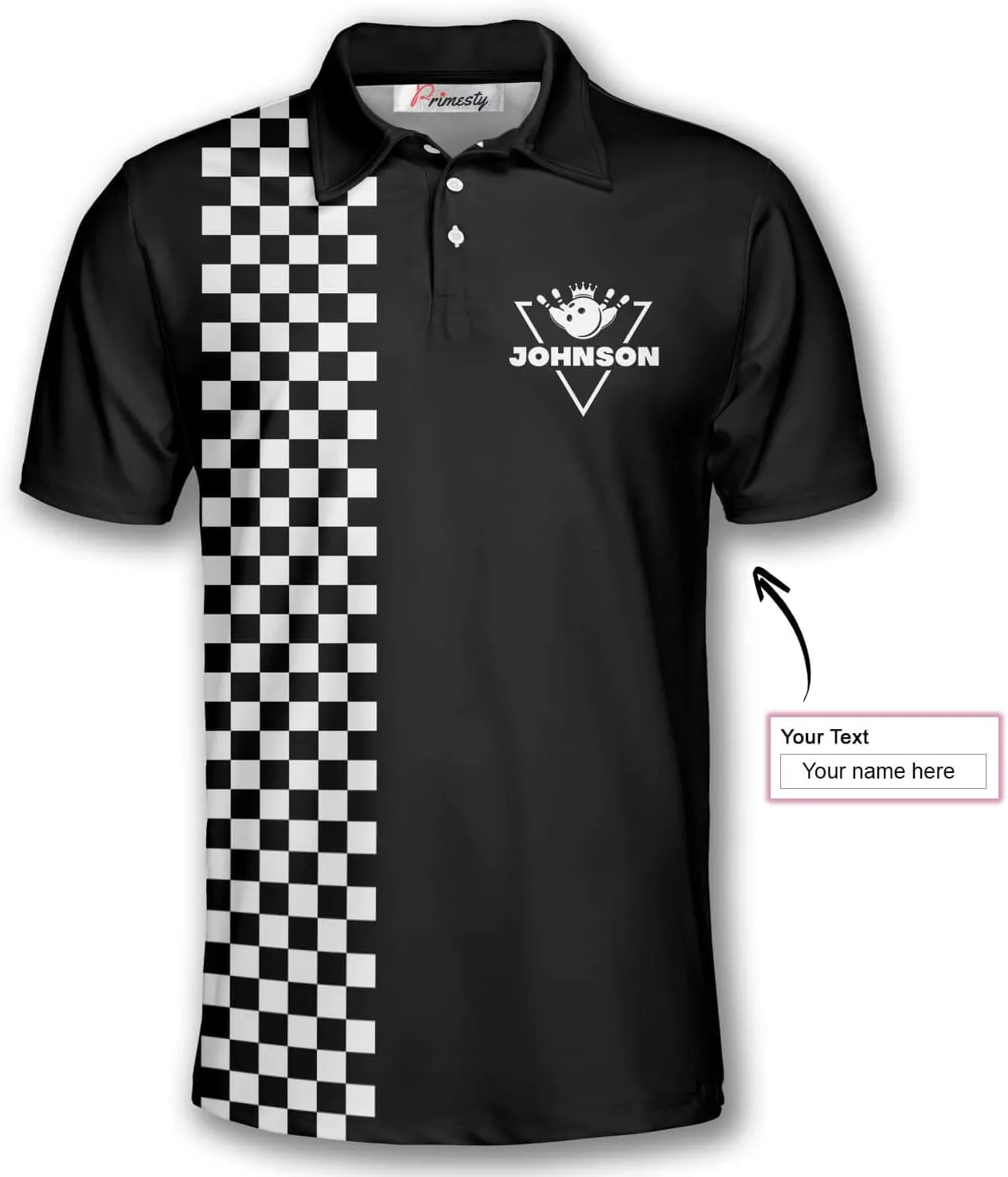 PRIMESTY Custom Bowling Shirts- Short-Sleeve Bowling Shirts for Men- Personalized Bowling Shirts Men's Polo