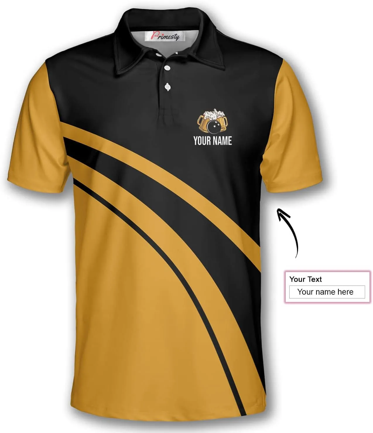 PRIMESTY Custom Bowling Shirts- Short-Sleeve Bowling Shirts for Men- Personalized Bowling Shirts Men's Polo