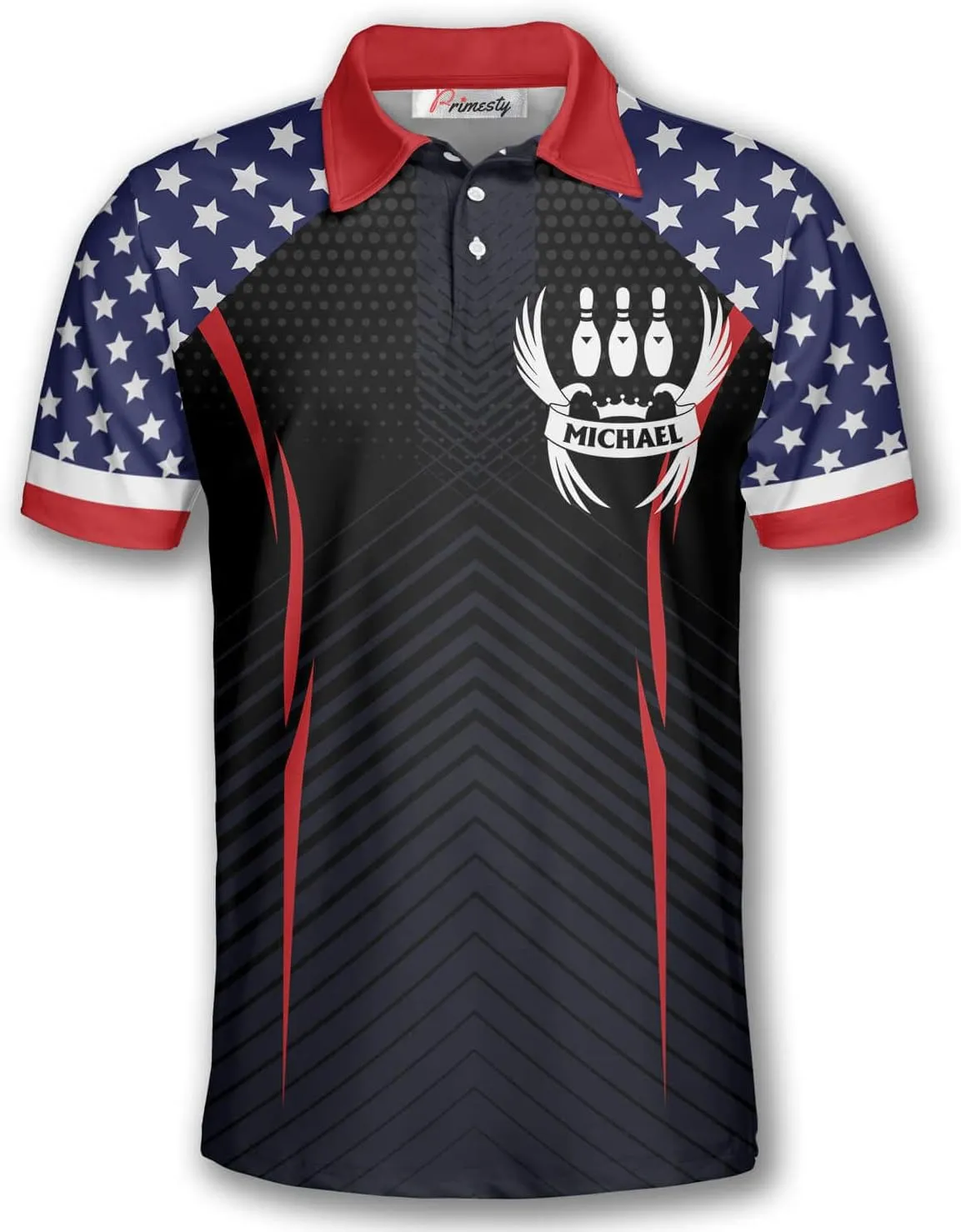 PRIMESTY Custom Bowling Shirts- Short-Sleeve Bowling Shirts for Men- Personalized Bowling Shirts Men's Polo