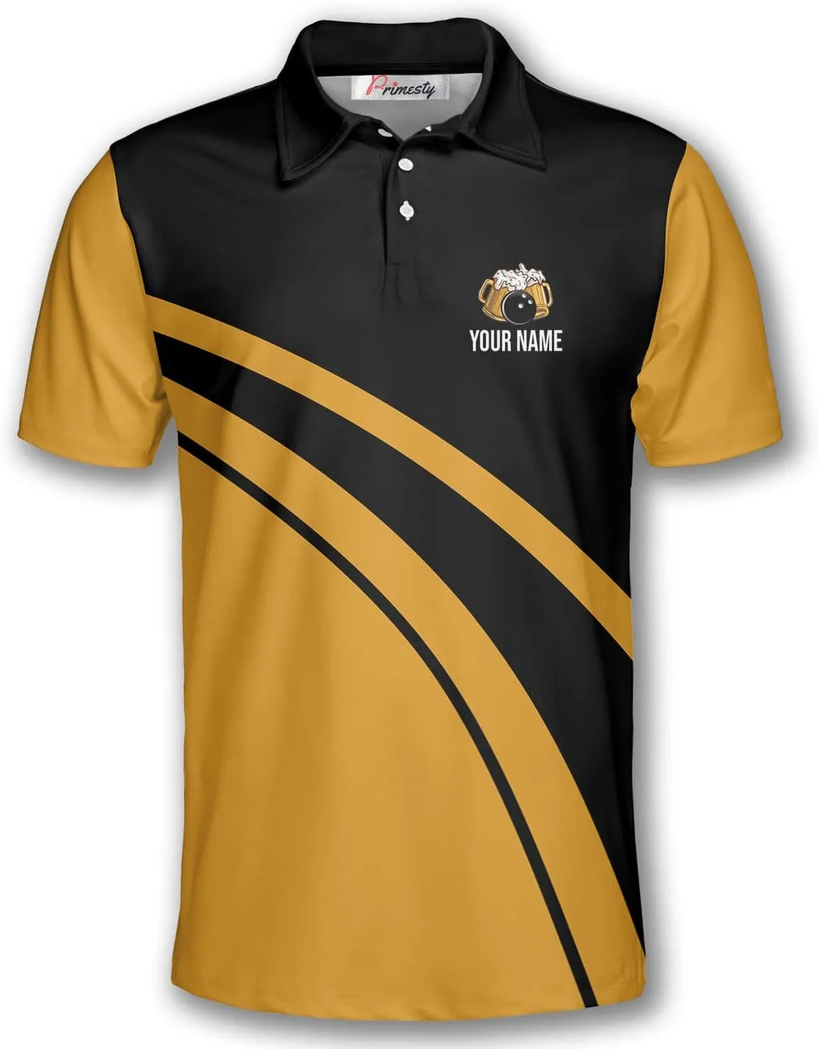PRIMESTY Custom Bowling Shirts- Short-Sleeve Bowling Shirts for Men- Personalized Bowling Shirts Men's Polo