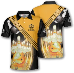PRIMESTY Custom Bowling Shirts- Short-Sleeve Bowling Shirts for Men- Personalized Bowling Shirts Men's Polo