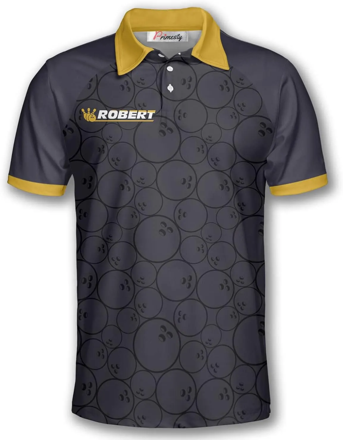 PRIMESTY Custom Bowling Shirts- Short-Sleeve Bowling Shirts for Men- Personalized Bowling Shirts Men's Polo