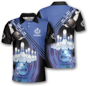 PRIMESTY Custom Bowling Shirts- Short-Sleeve Bowling Shirts for Men- Personalized Bowling Shirts Men's Polo