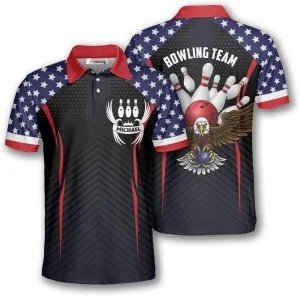 PRIMESTY Custom Bowling Shirts- Short-Sleeve Bowling Shirts for Men- Personalized Bowling Shirts Men's Polo
