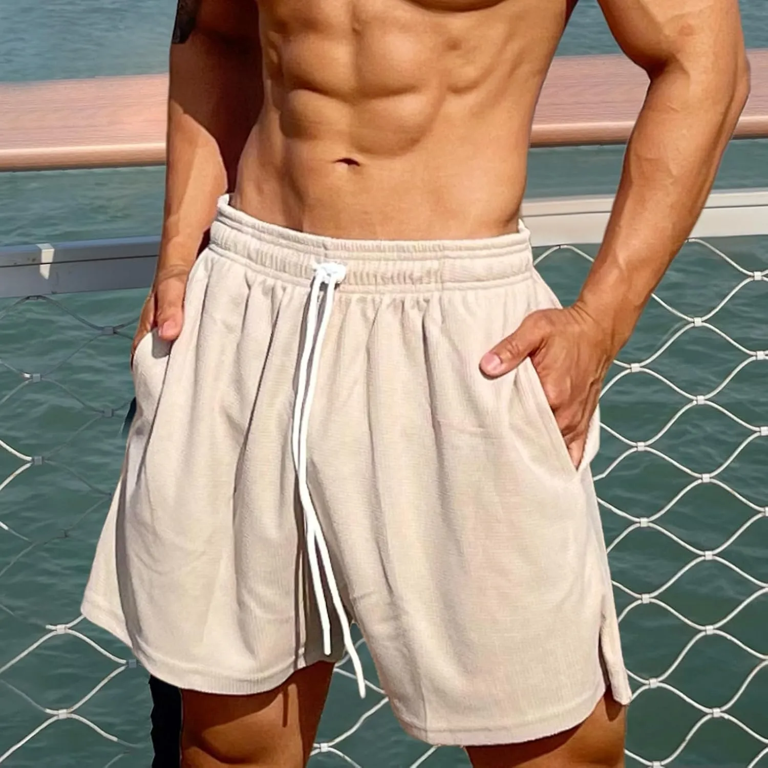Quick Dry Workout Shorts for Men Lightweight Outdoor Gym Athletic Short Knee Length Travel Golf Camping Casual Running Short