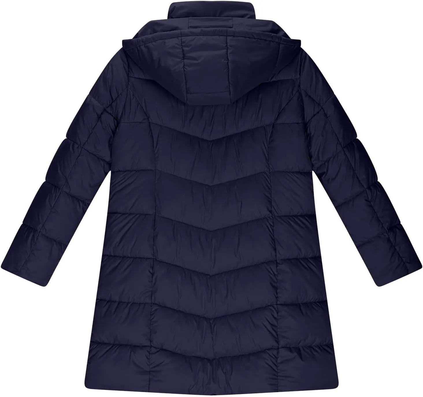 Quilted Jacket for Women Warm Winter Mid Length Down Puffer Jacket Thicken Hooded Zipper Padded Overcoat Outerwear